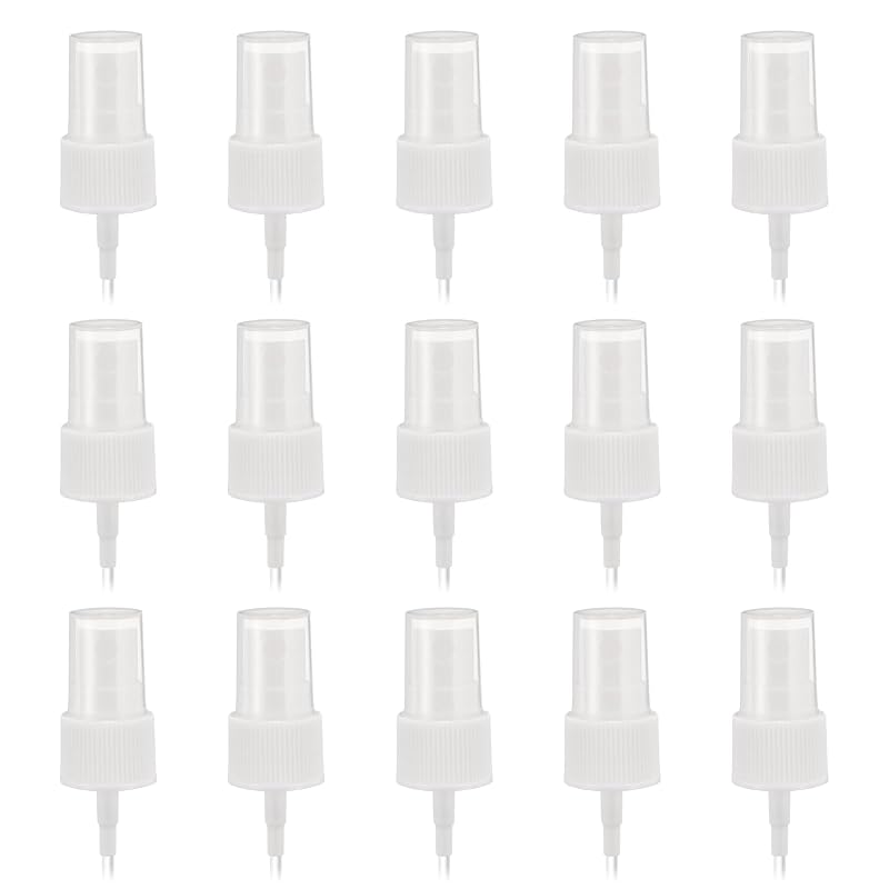 Fine Mist Spray Top 20/410 Replacement Nozzles – 50 Pcs, Clear Lid