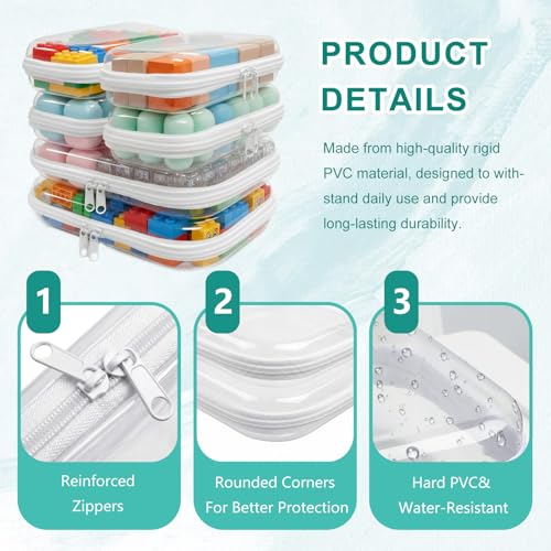 2M+4S Clear Hard Shell Zipper Cases - Travel & Cosmetic Organizer Set