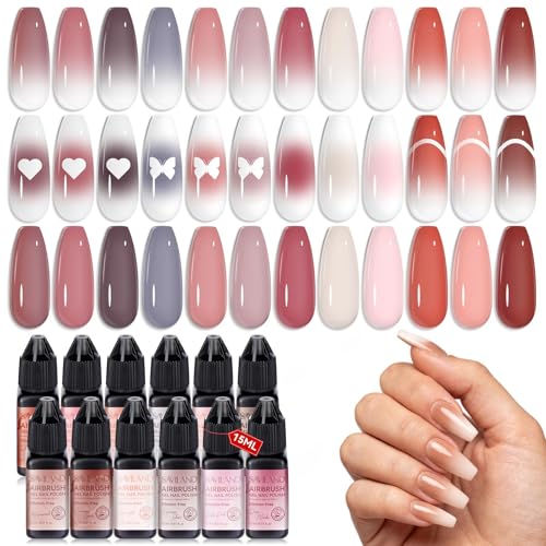 Cappuccino Colored Airbrush Gel Polish - No Dilution, 4-Week Wear, Anti-Clog Tech