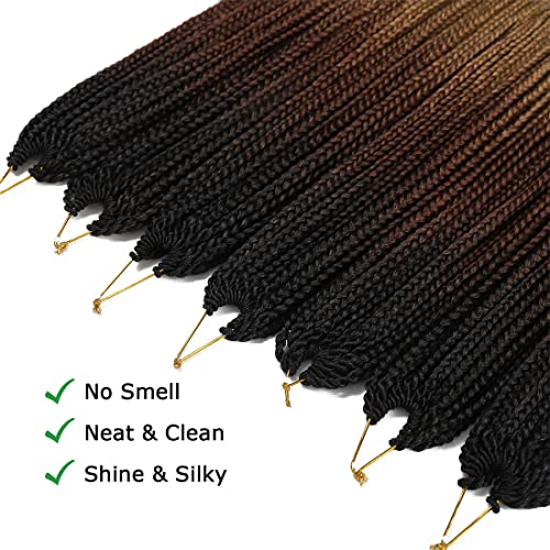 Crochet Box Braids Hair Pre-Looped Goddess Braids 7 Packs 18 Inch - 1B/30/27 Variation