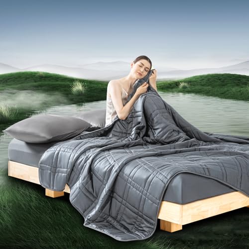 OMYSTYLE King Size 30lbs Reversible Weighted Blanket 88x104 All Season Grey