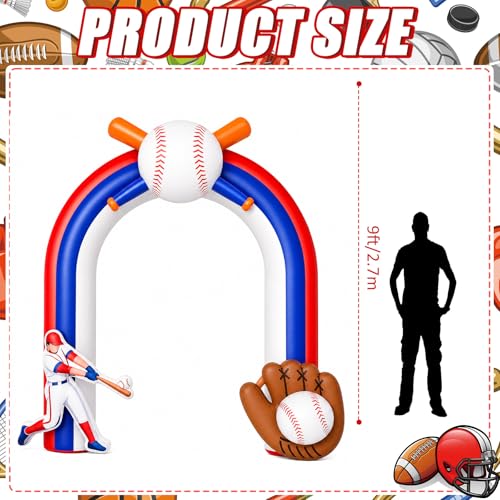 9 Ft Inflatable Baseball Arch with LED Lights for Sports Events & Parties