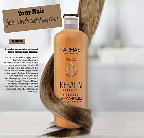 Keratin Repair Shampoo for Dry Damaged Hair - 12.2 fl oz