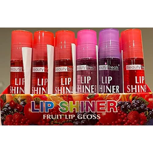 Beauty Treats Lip Shiner Roll-On Fruit Lip Gloss By ; 6 Piece Assortment Set, 0.25Oz / 7G Each
