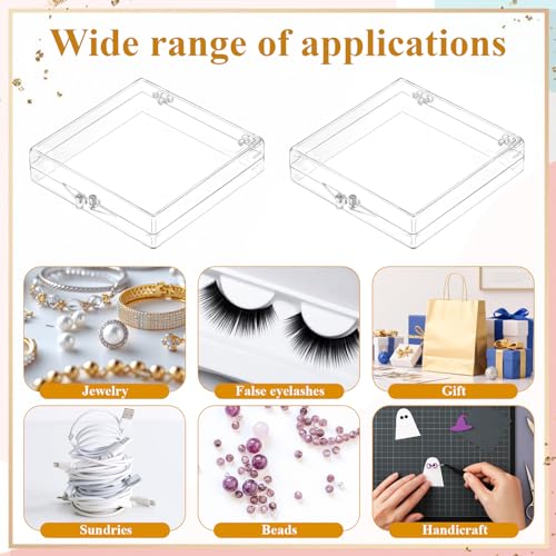 Clear Nail Organizer Boxes with Double-Sided Tape - 50 Pack