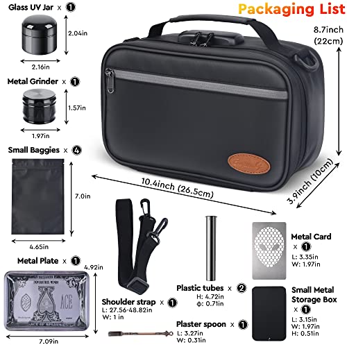 8-Piece Travel Storage Case with Combination Lock and Accessories