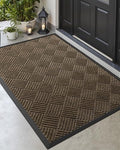 Diamond Brown Rubber Entry Doormat 36x60 for Front Door - Weatherproof