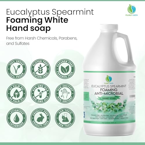 Eucalyptus Spearmint Hand Soap Refill 64 oz - Gentle Foaming Liquid, Antibacterial & Moisturizing, Safe for Skin - Variation of THIS listing