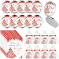 Menkxi 24 Sets Quinceanera Party Favors for Guests Mis Quince Compact Pocket Mirrors and Quinceanera Cards with Organza Bags for 15 Years Sweet Mis Quince Birthday Party Favor (Red)