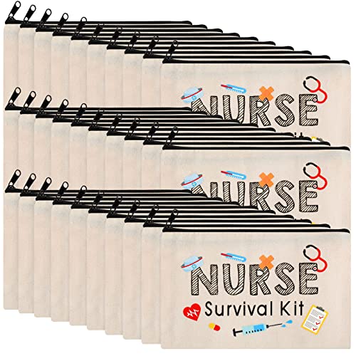 Beige Nurse Survival Kit Makeup Bags Set of 30 - Gift for Nurses & Medical Staff