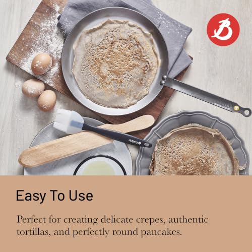 de Buyer 12-Inch Carbon Steel Crepe & Tortilla Pan - Naturally Non-Stick, Made in France