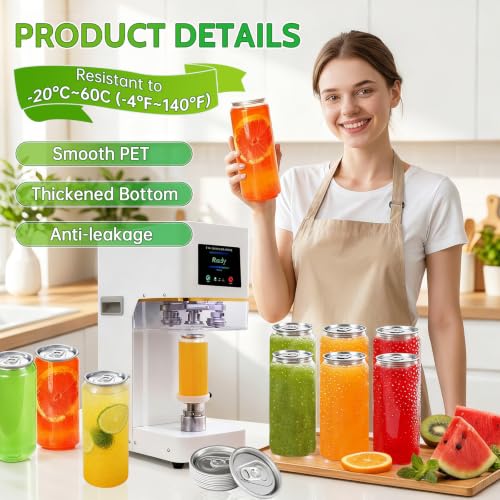 500ml Plastic Boba Cups with Lids - Leak-Proof Sealable Can Containers for Smoothies & Drinks