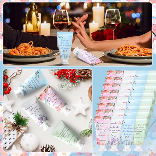 Landhoow 72 Pack Christian Hand Cream Bulk for Women Travel Hand Lotion Set Religious Bible Verse Gifts for Easter Church Prayers School Teacher Wedding Anniversary Birthday Mother's Day