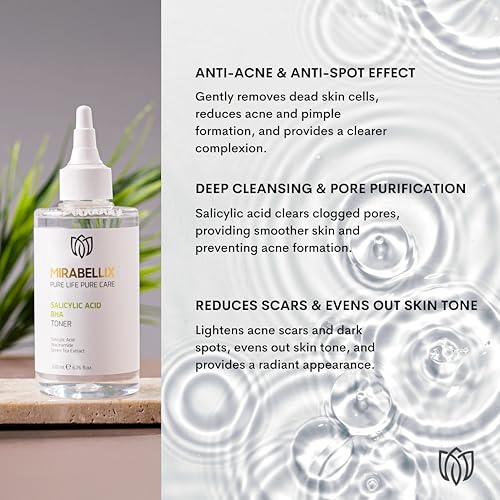 Salicylic Acid BHA Toner for Face ? Niacinamide, Green Tea & Willow Bark | Acne & Blackhead Control Toner for Oily, Acne-Prone Skin | Pore Cleansing, Sebum Balance, Even Skin Tone | 6.76 fl. oz