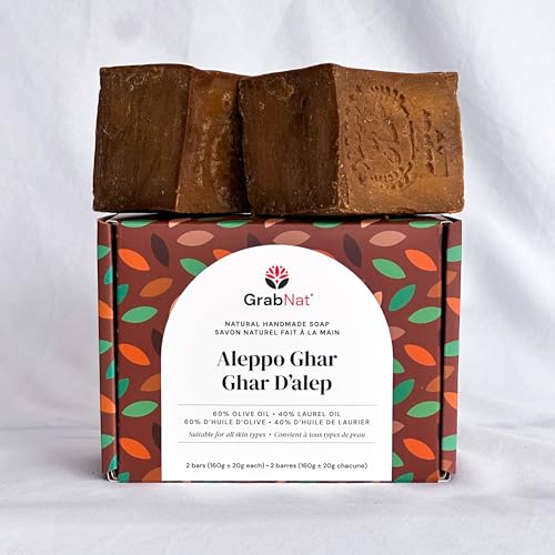 Traditional Ghar Soap 2-Pack | Handmade with Olive and Laurel Oils | Gentle, All-Natural Soap for Face & Body & Hair, Suitable for All Skin Types | 60% Olive Oil & 40% Laurel Oil (2x180g / 2x6.34oz)