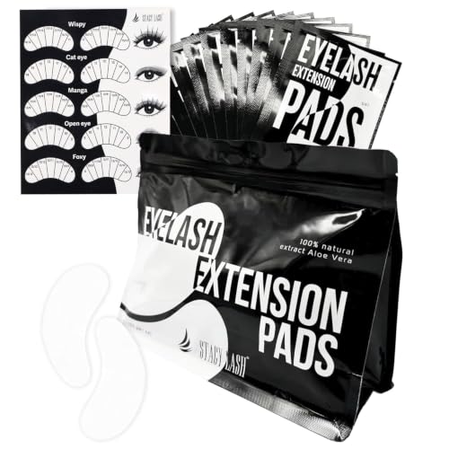 Stacy Lash 100 Pairs Under Eye Gel Pads for Eyelash Extensions with Aloe Vera & Vitamin C