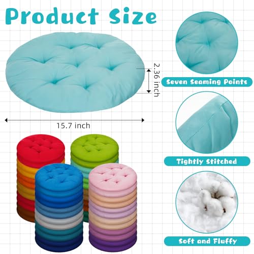 48 Pack Round Floor Pillows 15.7 Inch Flexible Seating Cushions for Home & Classroom