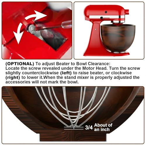 Cofun Premium Acacia Wood Mixing Bowl for KitchenAid 4.5-5 Qt Stand Mixers
