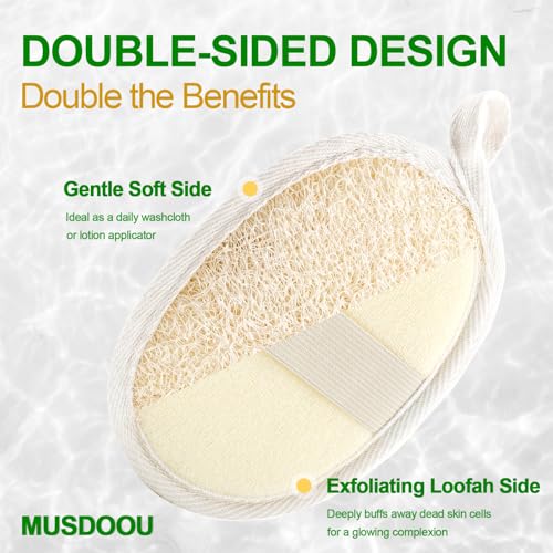 Natural Loofah Exfoliating Body Scrubber Pads - Pack of 24 Dual Sided Shower Sponges