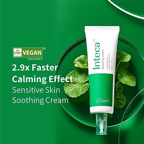 MAKE P:REM INTECA Soothing Cream, Quick Calming Facial Cream with Advanced CICA for Acne-Prone Skin, All Skin Types, EVE VEGAN, Korean Skin Care, 2.70 fl.oz., 80ml