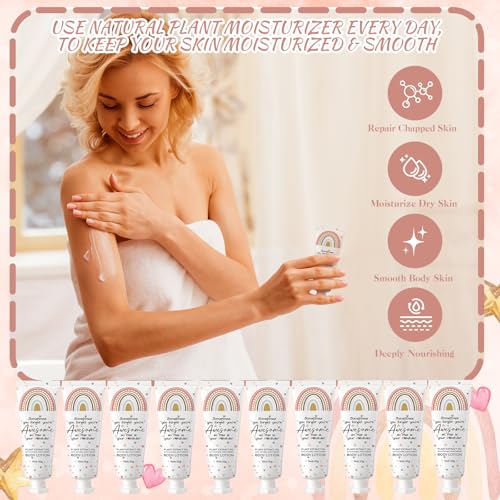 24 Pcs Mini Body Lotion Gifts Bulk for Dry Skin Travel Size Rainbow Body Cream Christmas Teacher Appreciation Gifts Moisturizing Lotion Stocking Stuffers for Women Teen Girls Nurse