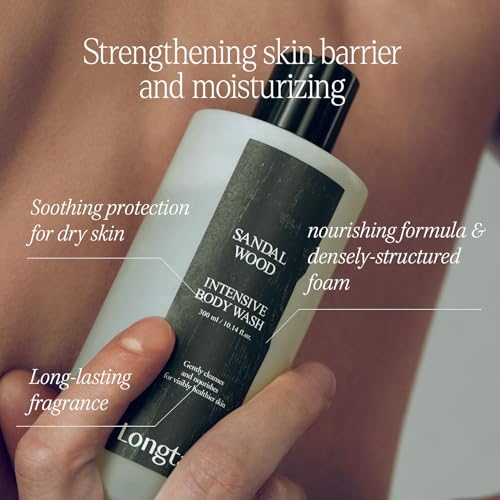 LONGTAKE Sandalwood Intensive Body Wash 10.1 fl oz – Hydrating, Barrier-Strengthening