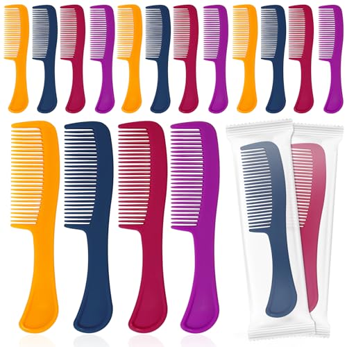 Pack of 250 Colorful Travel Hair Combs - Individually Wrapped, Portable Detanglers