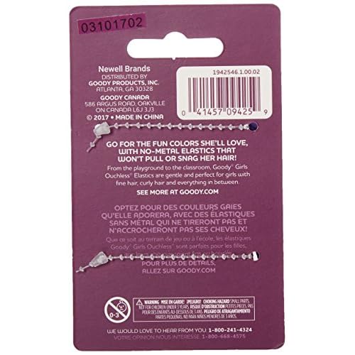 Goody Girls Ouchless Elastics, Assorted, 60 Count (Pack of 3)