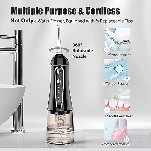 Cordless Water Flosser for Teeth with 7 Settings & Rechargeable Oral Irrigator