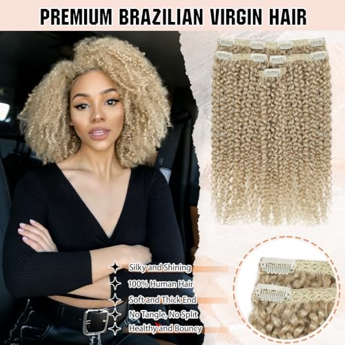 Grey Afro Kinky Curly Clip-In Hair Extensions 10 Inch 50g Real Human Hair - Thick & Seamless
