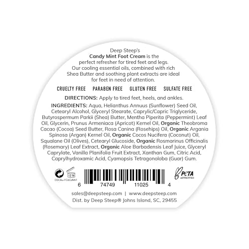 Deep Steep Candy Mint Foot Cream, 6oz (Pack of 2)
