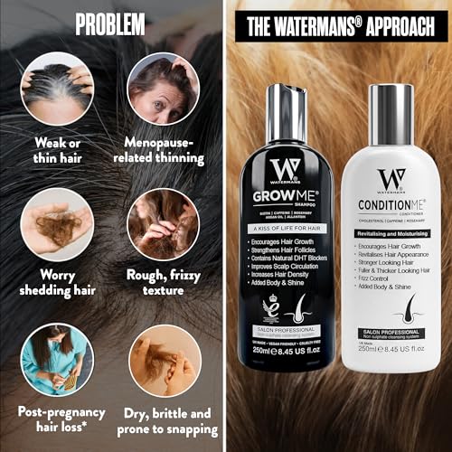 Watermans UK Hair Growth Shampoo & Conditioner Biotin Argan Oil Men Women