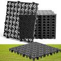 Wesnoy 10 Pcs Ground Protection Mats 15.7x15.7 in Interlocking Heavy Duty Lawn Grids