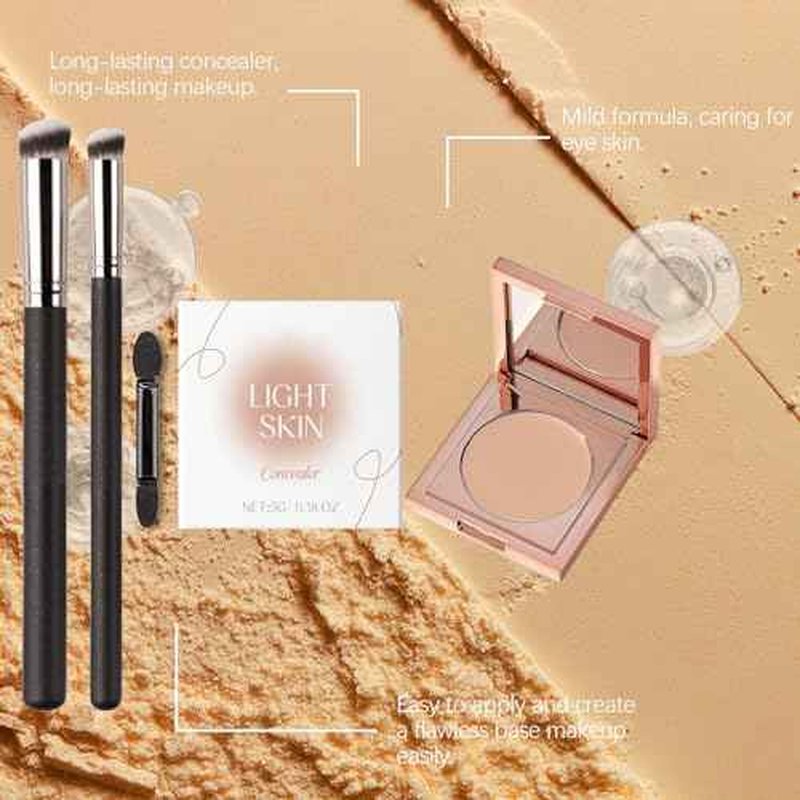 Colored Clay CC Undereye Corrector, Under Eye Concealer Color Corrector for Dark Circles With Three Brushes, Hydrating Concealer