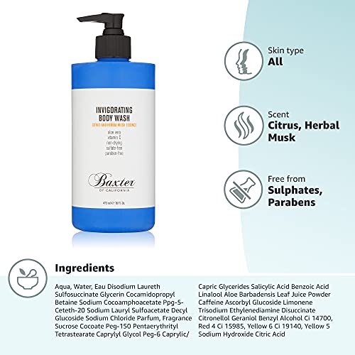 Men's Invigorating Body Wash Citrus & Herbal Musk 16 Fl Oz - All Skin Types