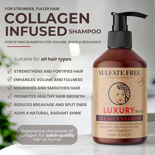 Collagen Hair Shampoo for Women - Thicker, Fuller, Salon-Quality Growth 16.9 oz