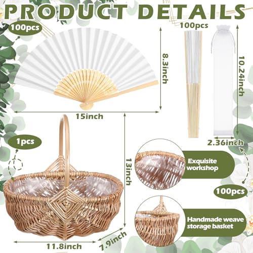 101 Pack Wedding Fans for Guests - Abanicos De Mano Fiesta Party Favors