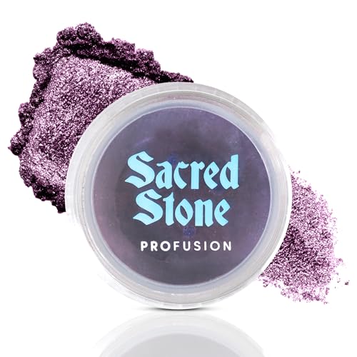 Profusion Cosmetics Sea Witch Duochrome Sacred Stone Eyeshadow - Smooth, Mesmerizing Blue-Purple Color-Shifting Pigment with a Rich Vibrant Texture, Long-Wearing Vegan & Cruelty-Free Makeup, Tragic