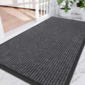 Amyracel 3'x6' Heavy Duty Waterproof Indoor Outdoor Doormat - Grey Double Stripe