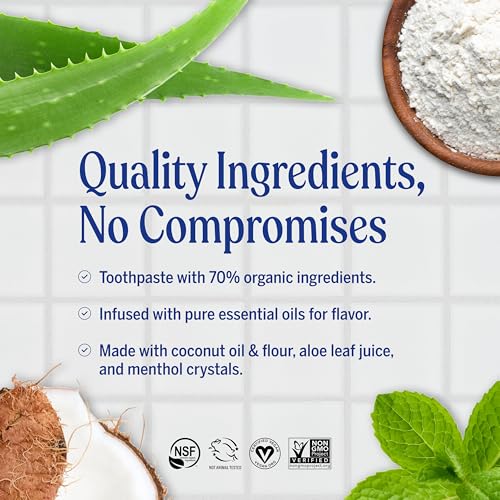 Toothpaste Pack - Fluoride-Free, SLS-Free, Natural Organic Flavors 5 oz - Peppermint, Cinnamon, Anise, Spearmint - 4 Pack