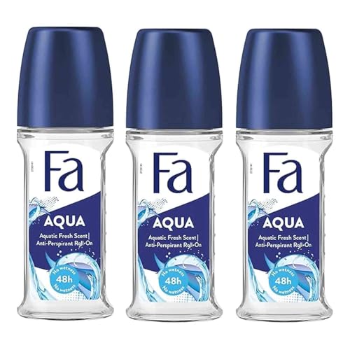 Fa Deodorant Roll-On 1.7 oz Aqua (3-Pack) - Long-Lasting Protection