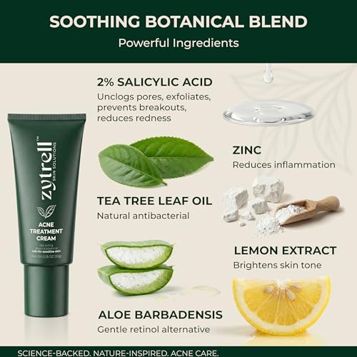 Acne Treatment Cream with 2% Salicylic Acid for Sensitive Skin