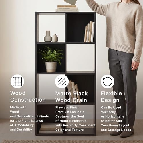 8 Cube Storage Organizer - Black Bookcase with Versatile Shelving - Variation of THIS Listing