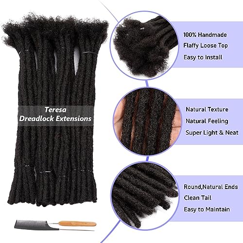 Human Hair Dreadlock Extensions - 8 Inch 0.8cm Thickness, 10 Strands - Natural, Reusable, DIY