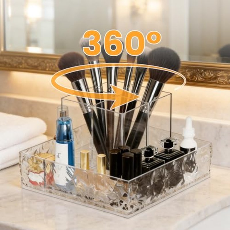 360¡Æ Rotating Makeup Organizer, Lazy Susan Countertop & Bathroom Vanity Organizer, Skincare Perfume Lipstick Organizer for Sink, Dresser, Cabinet Storage