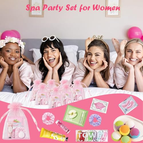 Spa Party Favors Kit for Women - Facial Masks, Lip Balm, Eye Patches & Bath Bombs