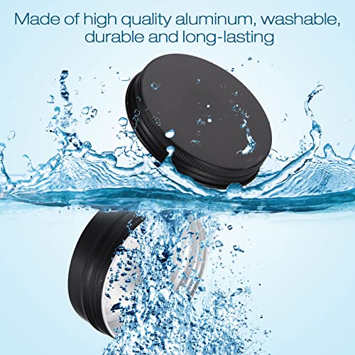 2 oz Lip Balm Tin Containers - Matte Black, 64 Pack, Screw Top, Reusable