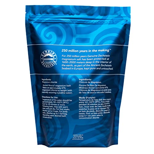 Ancient Minerals Magnesium Bath Flakes Unscented 8lb - Epsom Salt Alternative