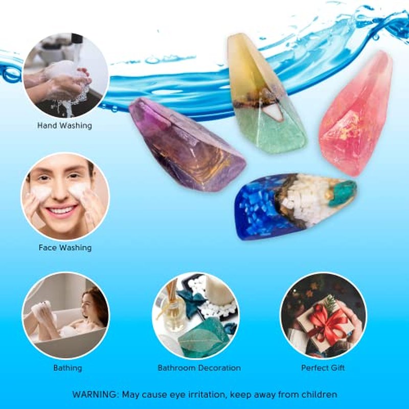 Earth & Home Rock Soap - - Gemstone Soaps with Real Crystals inside ? Decorative Crystal Soap with Natural Fragrance- Moisturizing & Scented Gift for Women