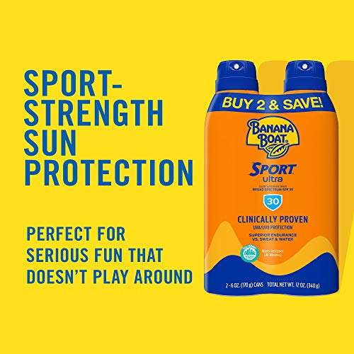 Banana Boat Sport Ultra SPF 30 Sunscreen Spray & Lotion Twin Packs | 6oz Spray & 3oz Lotion